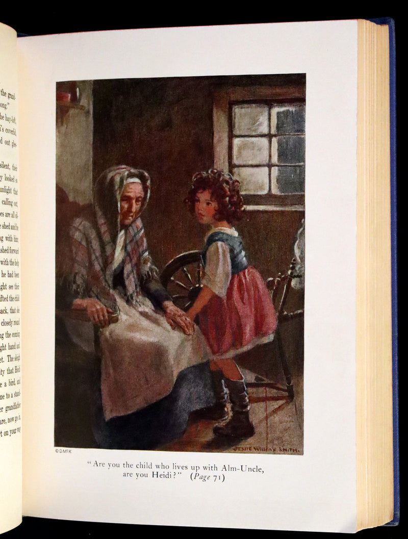 1922 Rare Book - HEIDI by Johanna Spyri illustrated in color by Jessie Willcox Smith.