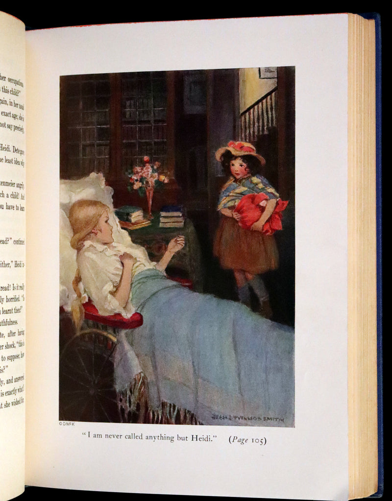 1922 Rare Book - HEIDI by Johanna Spyri illustrated in color by Jessie Willcox Smith.