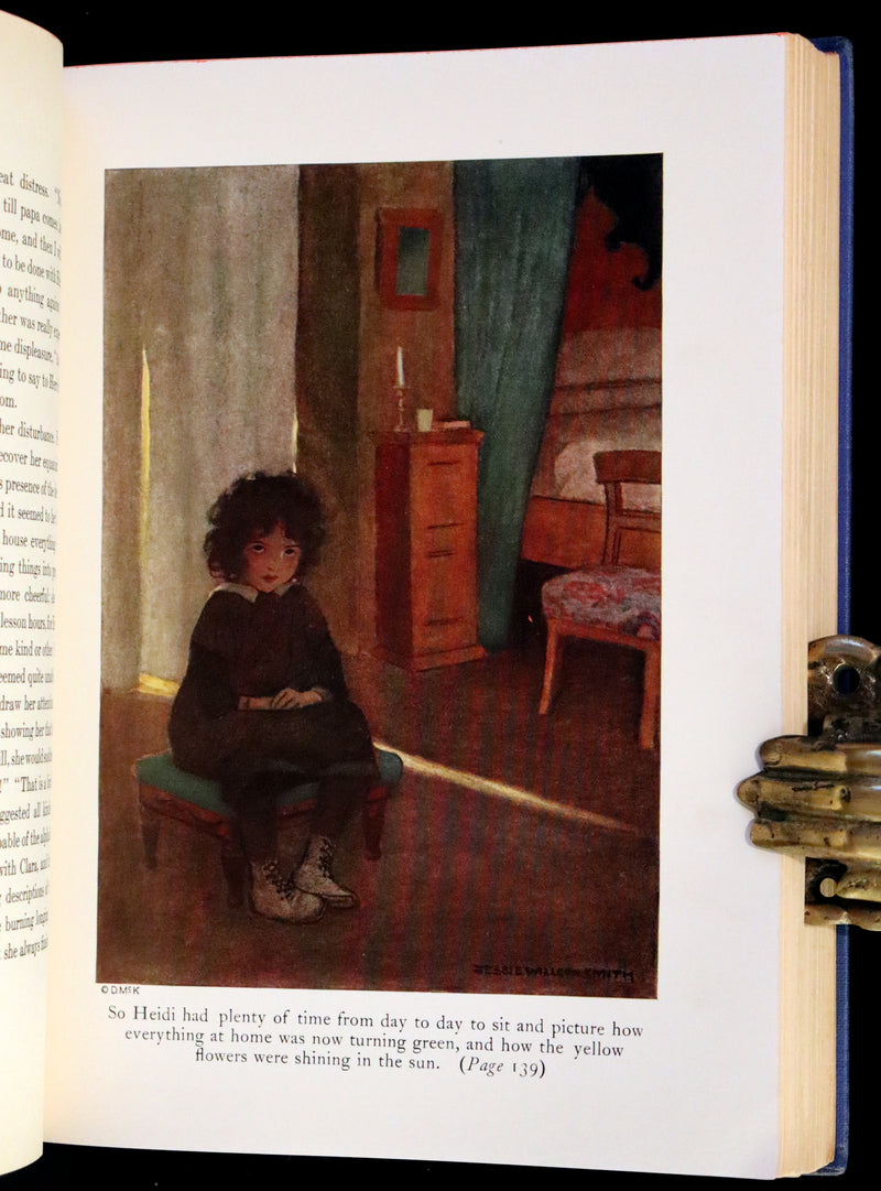 1922 Rare Book - HEIDI by Johanna Spyri illustrated in color by Jessie Willcox Smith.