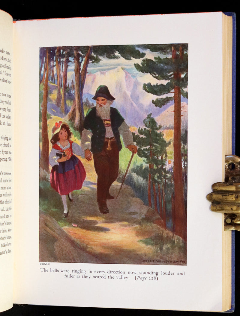 1922 Rare Book - HEIDI by Johanna Spyri illustrated in color by Jessie Willcox Smith.