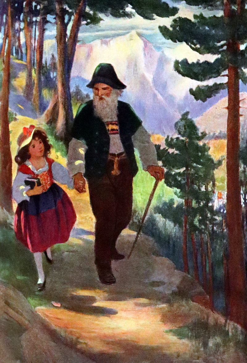 1922 Rare Book - HEIDI by Johanna Spyri illustrated in color by Jessie Willcox Smith.