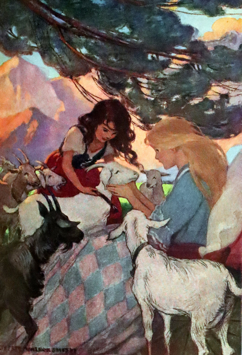 1922 Rare Book - HEIDI by Johanna Spyri illustrated in color by Jessie Willcox Smith.