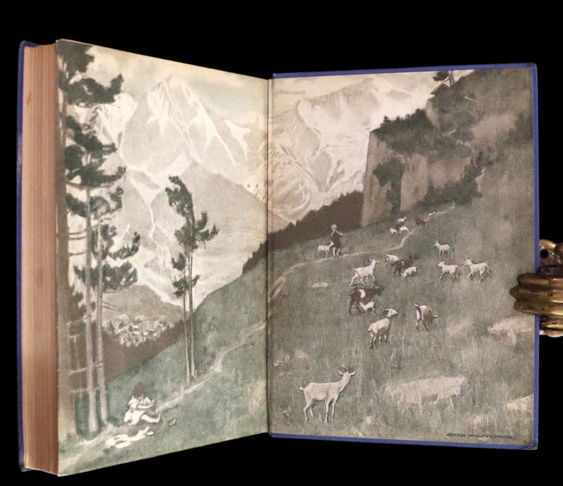 1922 Rare Book - HEIDI by Johanna Spyri illustrated in color by Jessie Willcox Smith.