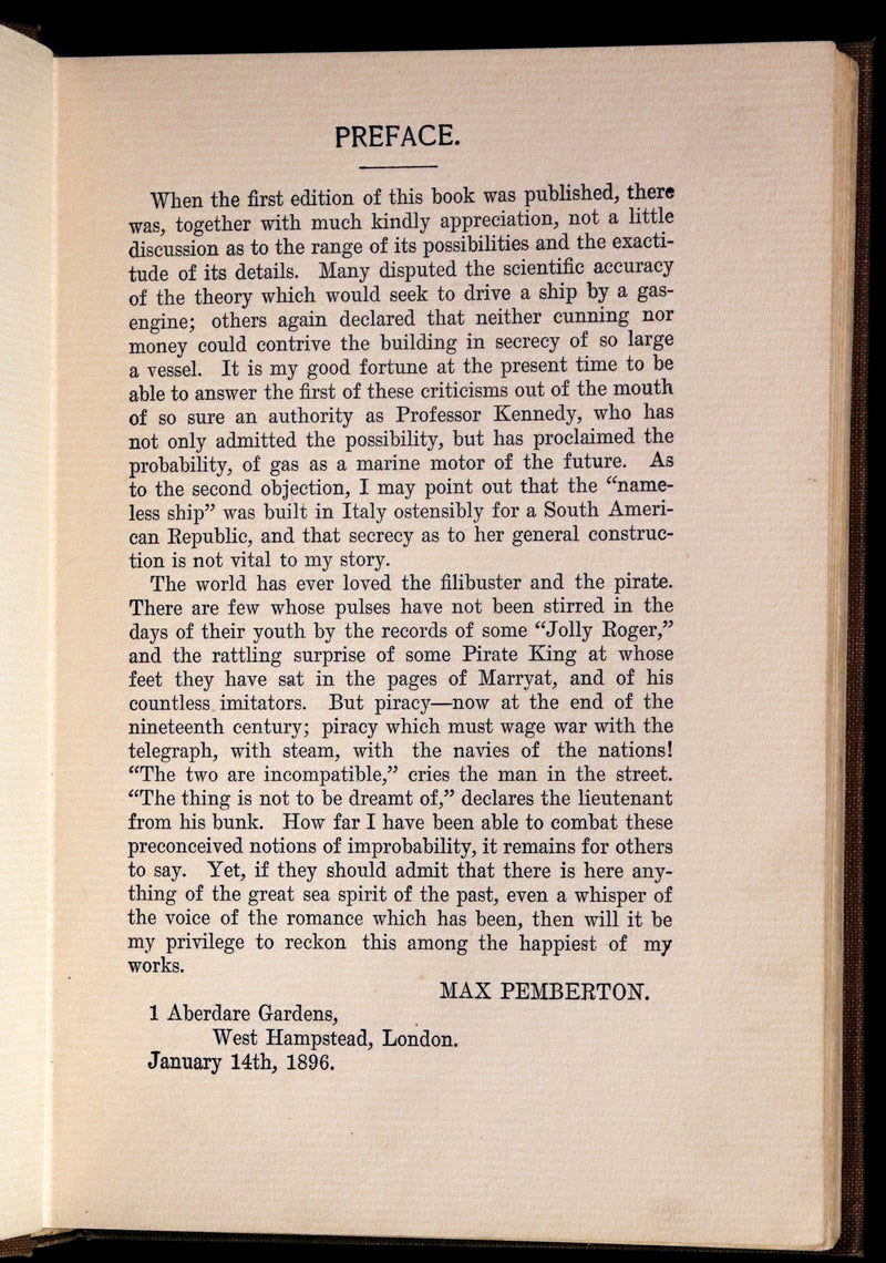 1897 Rare First US Edition - The IRON PIRATE, A Plain Tale of Strange Happenings on the Sea by Max Pemberton.