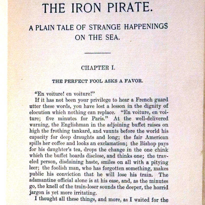 1897 Rare First US Edition - The IRON PIRATE, A Plain Tale of Strange Happenings on the Sea by Max Pemberton.