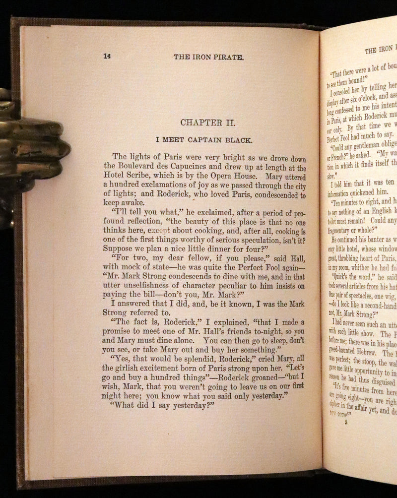 1897 Rare First US Edition - The IRON PIRATE, A Plain Tale of Strange Happenings on the Sea by Max Pemberton.