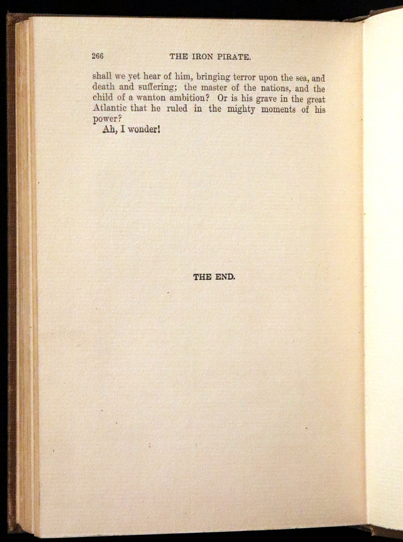 1897 Rare First US Edition - The IRON PIRATE, A Plain Tale of Strange Happenings on the Sea by Max Pemberton.