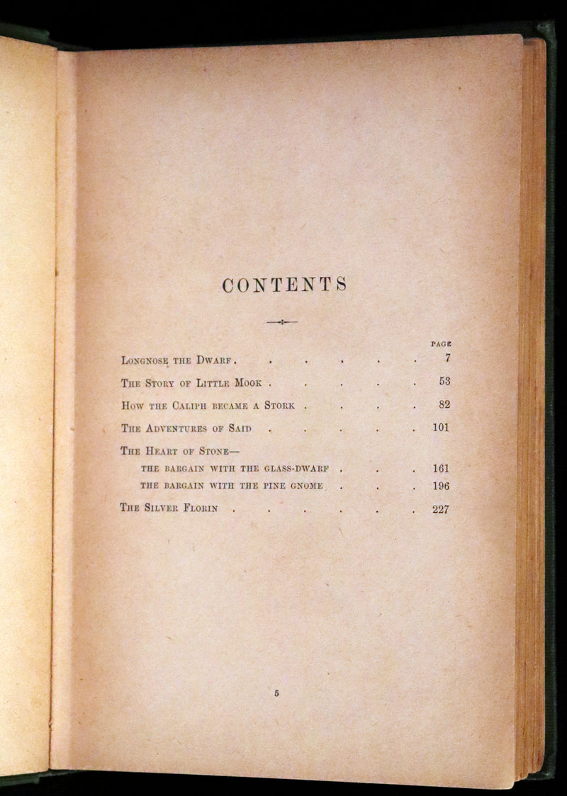 1890 Rare Book - William HAUFF's Longnose the Dwarf and Other Fairy Tales. Illustrated.