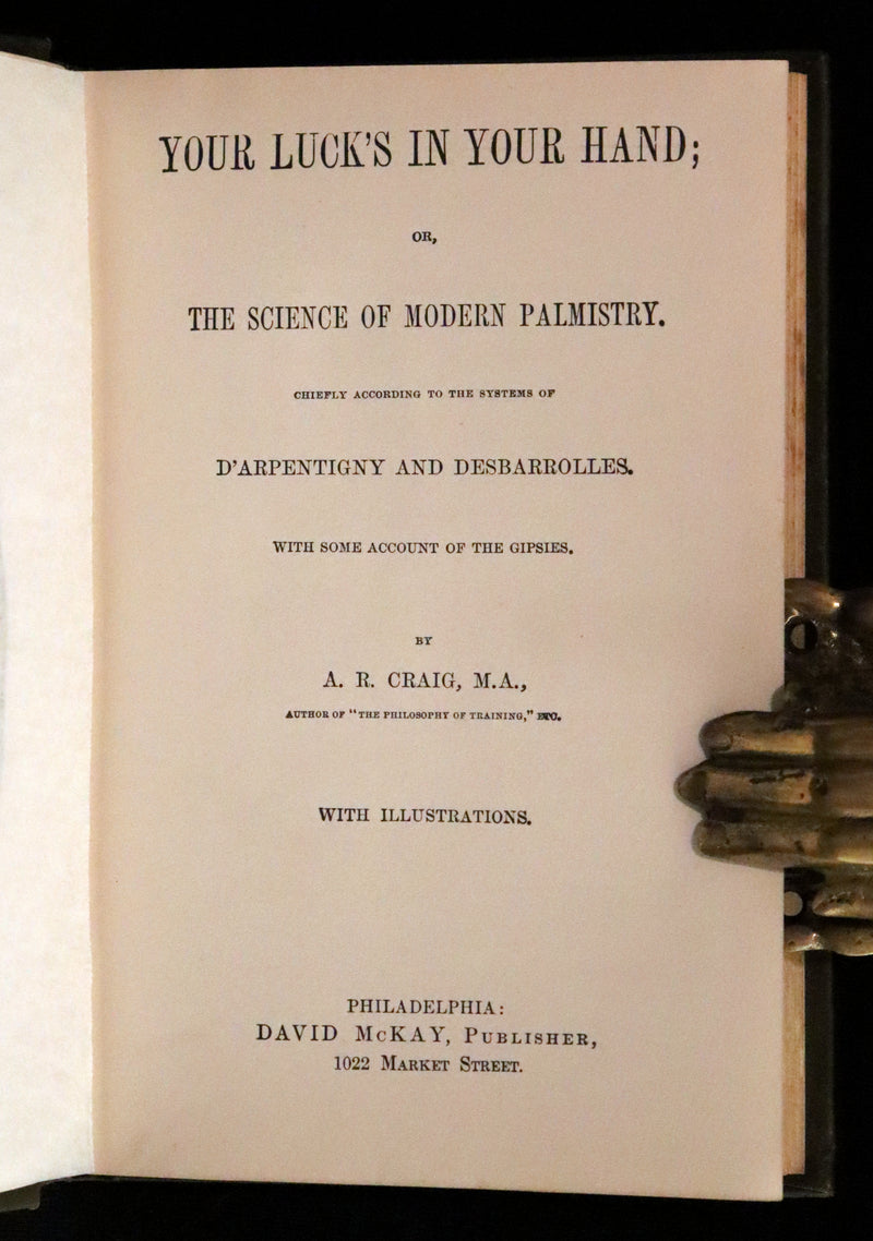 1880 Scarce Book - Your Luck's in your Hand, PALMISTRY with some account of the Gipsies