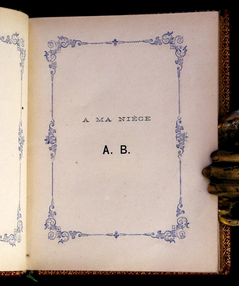 1877 French Book in an Exquisite Morocco Binding - The Perfumes of the Christian Girl - Les Parfums de la jeune fille chrétienne.