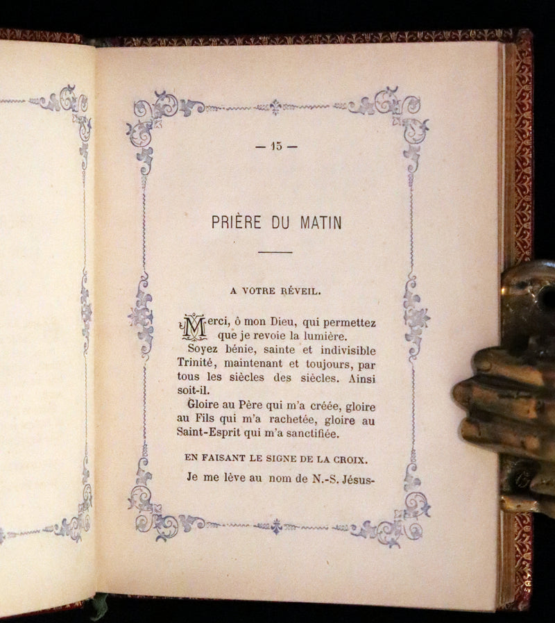 1877 French Book in an Exquisite Morocco Binding - The Perfumes of the Christian Girl - Les Parfums de la jeune fille chrétienne.