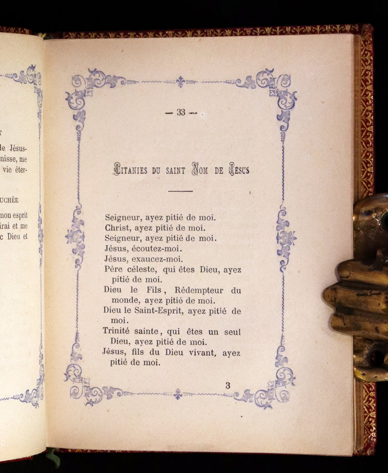 1877 French Book in an Exquisite Morocco Binding - The Perfumes of the Christian Girl - Les Parfums de la jeune fille chrétienne.