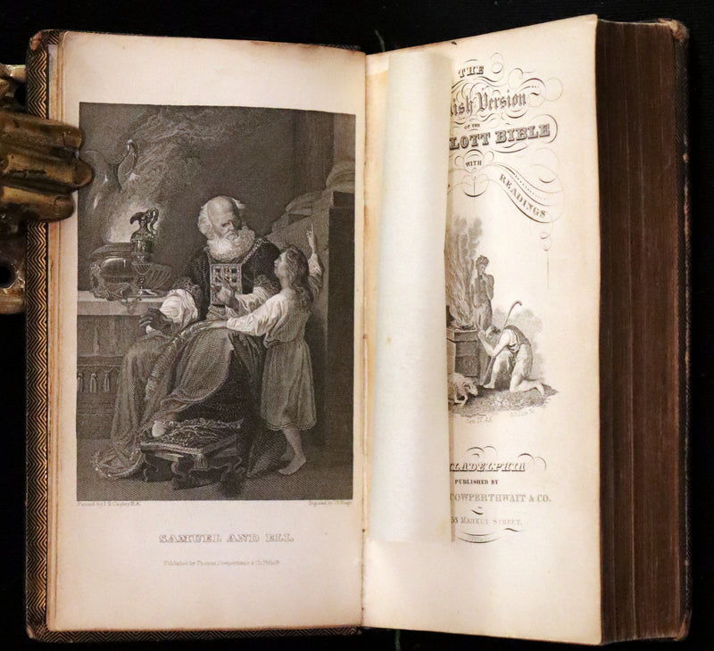 1843 Beautiful Binding - The Polyglott BIBLE, Containing the Old and New Testaments. (Bound with) 1837 Psalms of David, in metre.