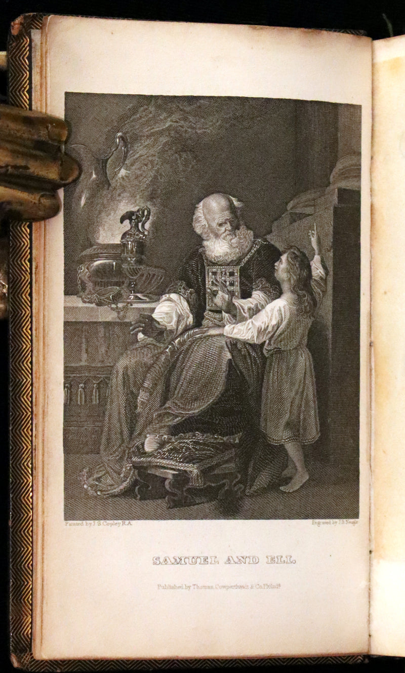 1843 Beautiful Binding - The Polyglott BIBLE, Containing the Old and New Testaments. (Bound with) 1837 Psalms of David, in metre.