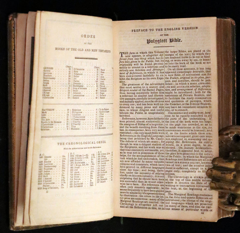 1843 Beautiful Binding - The Polyglott BIBLE, Containing the Old and New Testaments. (Bound with) 1837 Psalms of David, in metre.