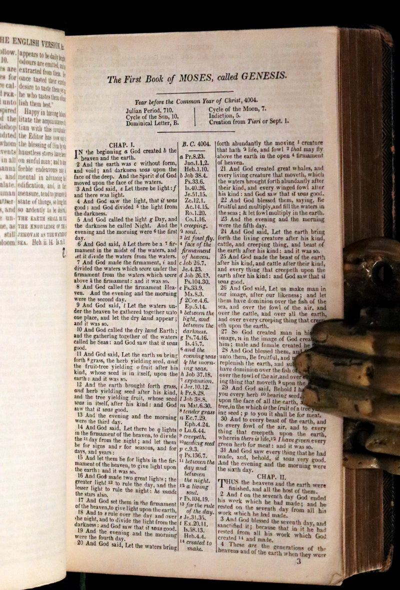 1843 Beautiful Binding - The Polyglott BIBLE, Containing the Old and New Testaments. (Bound with) 1837 Psalms of David, in metre.