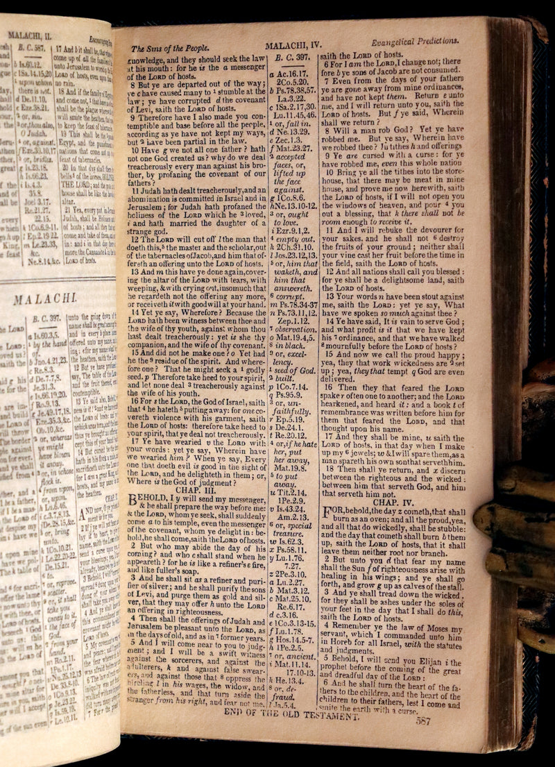 1843 Beautiful Binding - The Polyglott BIBLE, Containing the Old and New Testaments. (Bound with) 1837 Psalms of David, in metre.