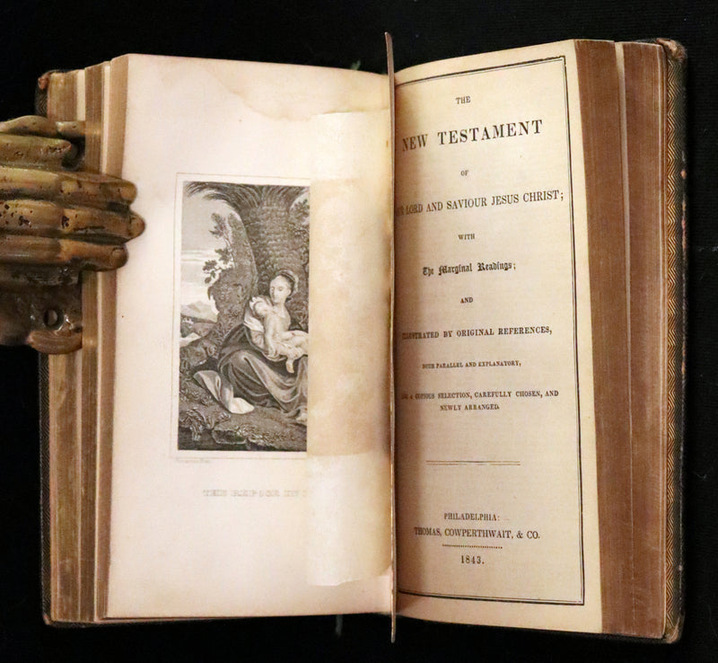 1843 Beautiful Binding - The Polyglott BIBLE, Containing the Old and New Testaments. (Bound with) 1837 Psalms of David, in metre.
