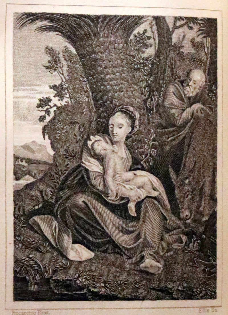 1843 Beautiful Binding - The Polyglott BIBLE, Containing the Old and New Testaments. (Bound with) 1837 Psalms of David, in metre.