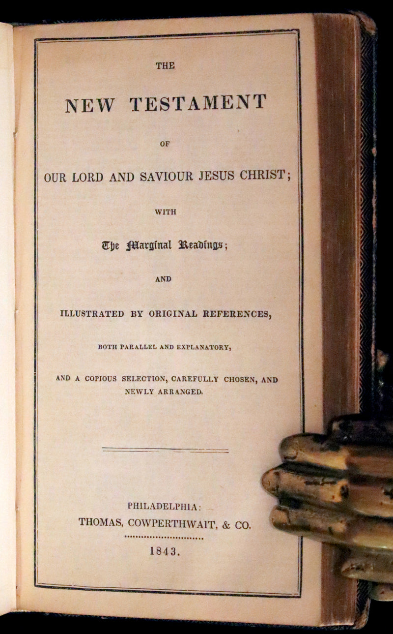 1843 Beautiful Binding - The Polyglott BIBLE, Containing the Old and New Testaments. (Bound with) 1837 Psalms of David, in metre.