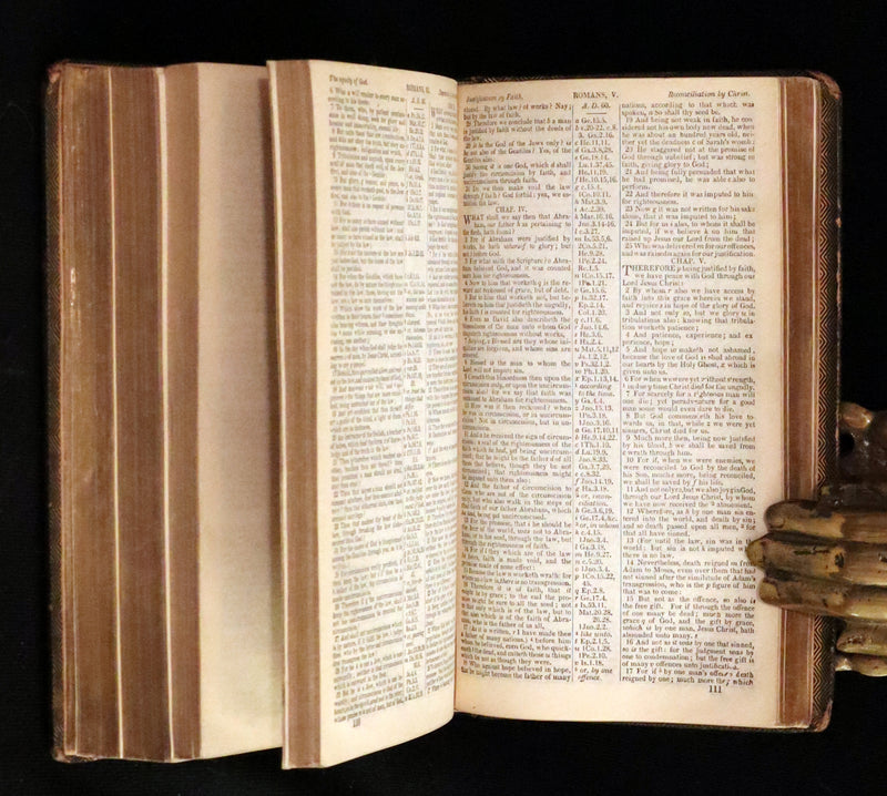 1843 Beautiful Binding - The Polyglott BIBLE, Containing the Old and New Testaments. (Bound with) 1837 Psalms of David, in metre.