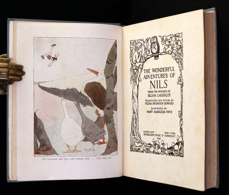 1911 Rare First illustrated Edition by Mary Hamilton Frye - THE WONDERFUL ADVENTURES OF NILS by Selma Lagerlof.