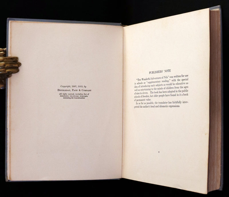 1911 Rare First illustrated Edition by Mary Hamilton Frye - THE WONDERFUL ADVENTURES OF NILS by Selma Lagerlof.