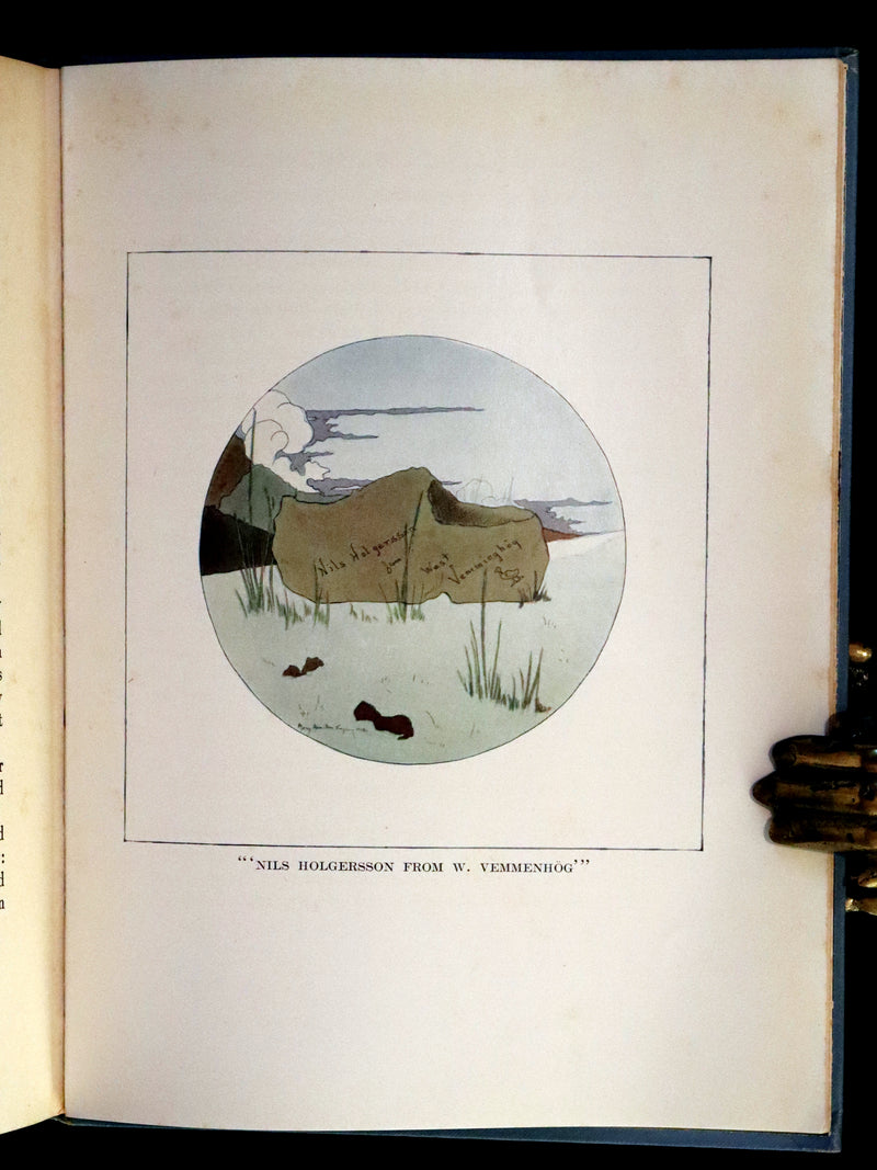 1911 Rare First illustrated Edition by Mary Hamilton Frye - THE WONDERFUL ADVENTURES OF NILS by Selma Lagerlof.