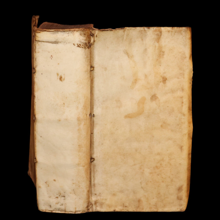 1655 Rare Latin Vellum Book - The Satyricon by Scottish writer John Barclay with account of the Gunpowder Plot of 1605.