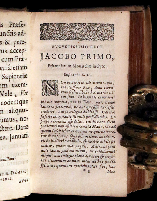 1655 Rare Latin Vellum Book - The Satyricon by Scottish writer John Barclay with account of the Gunpowder Plot of 1605.