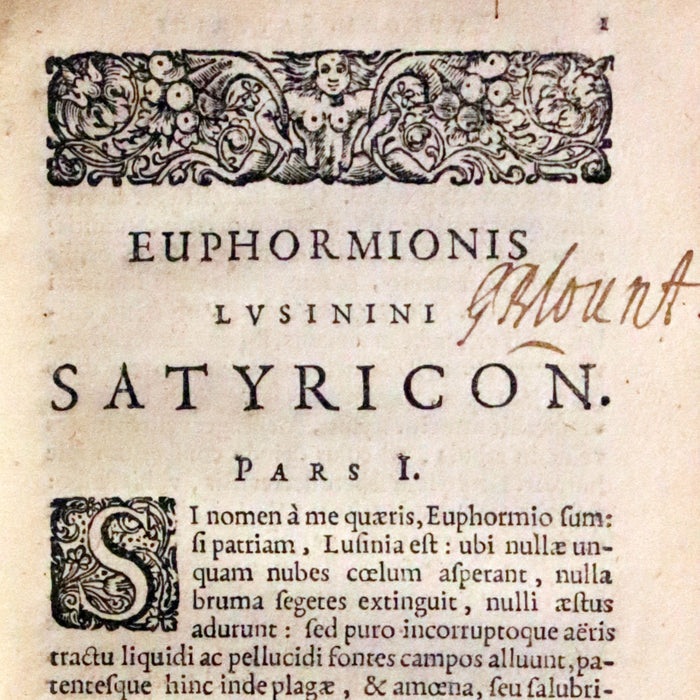 1655 Rare Latin Vellum Book - The Satyricon by Scottish writer John Barclay with account of the Gunpowder Plot of 1605.