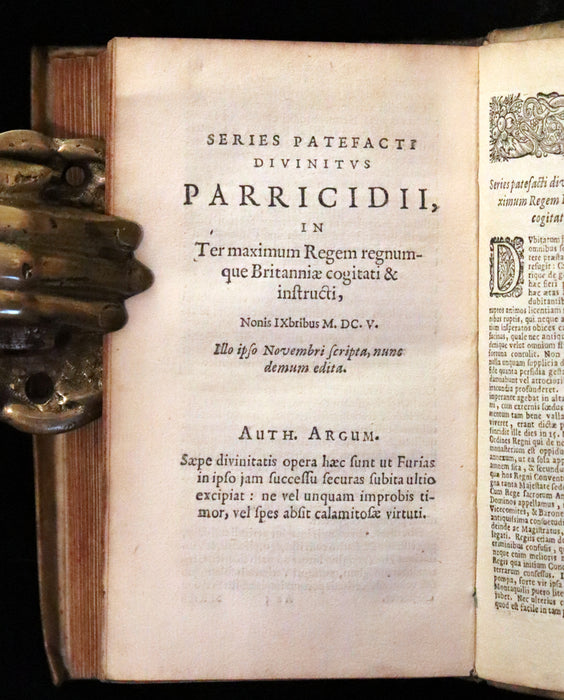 1655 Rare Latin Vellum Book - The Satyricon by Scottish writer John Barclay with account of the Gunpowder Plot of 1605.