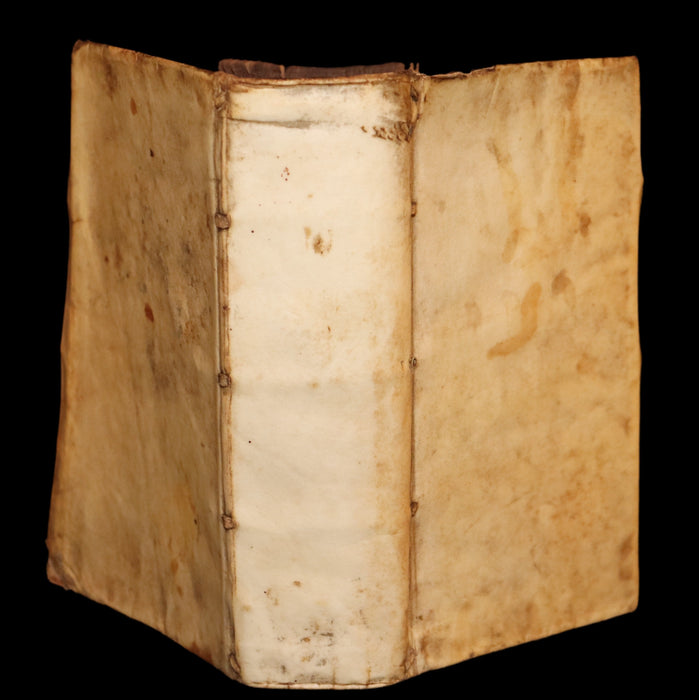 1655 Rare Latin Vellum Book - The Satyricon by Scottish writer John Barclay with account of the Gunpowder Plot of 1605.