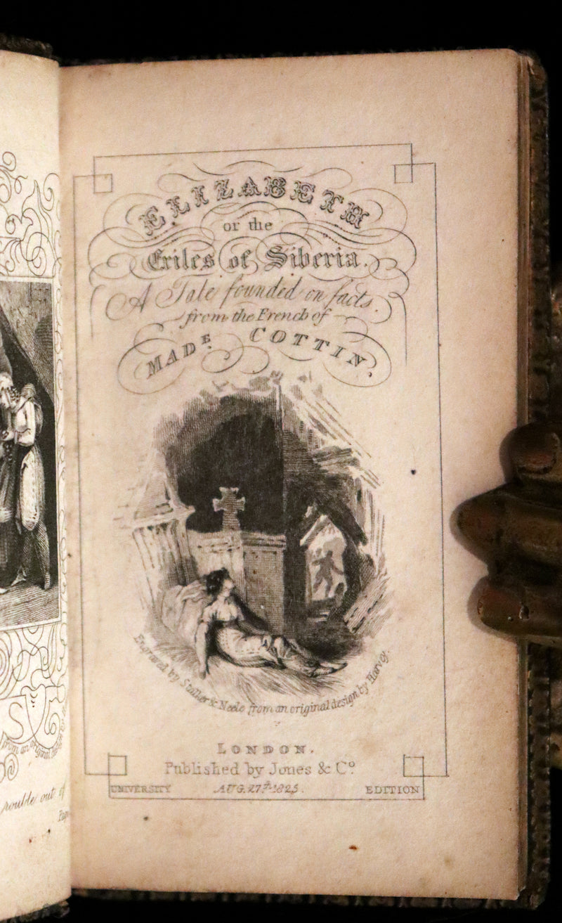 1825 Rare miniature Edition - ELIZABETH, or, The EXILES OF SIBERIA. A Tale, Founded on Facts by Madame Cottin.