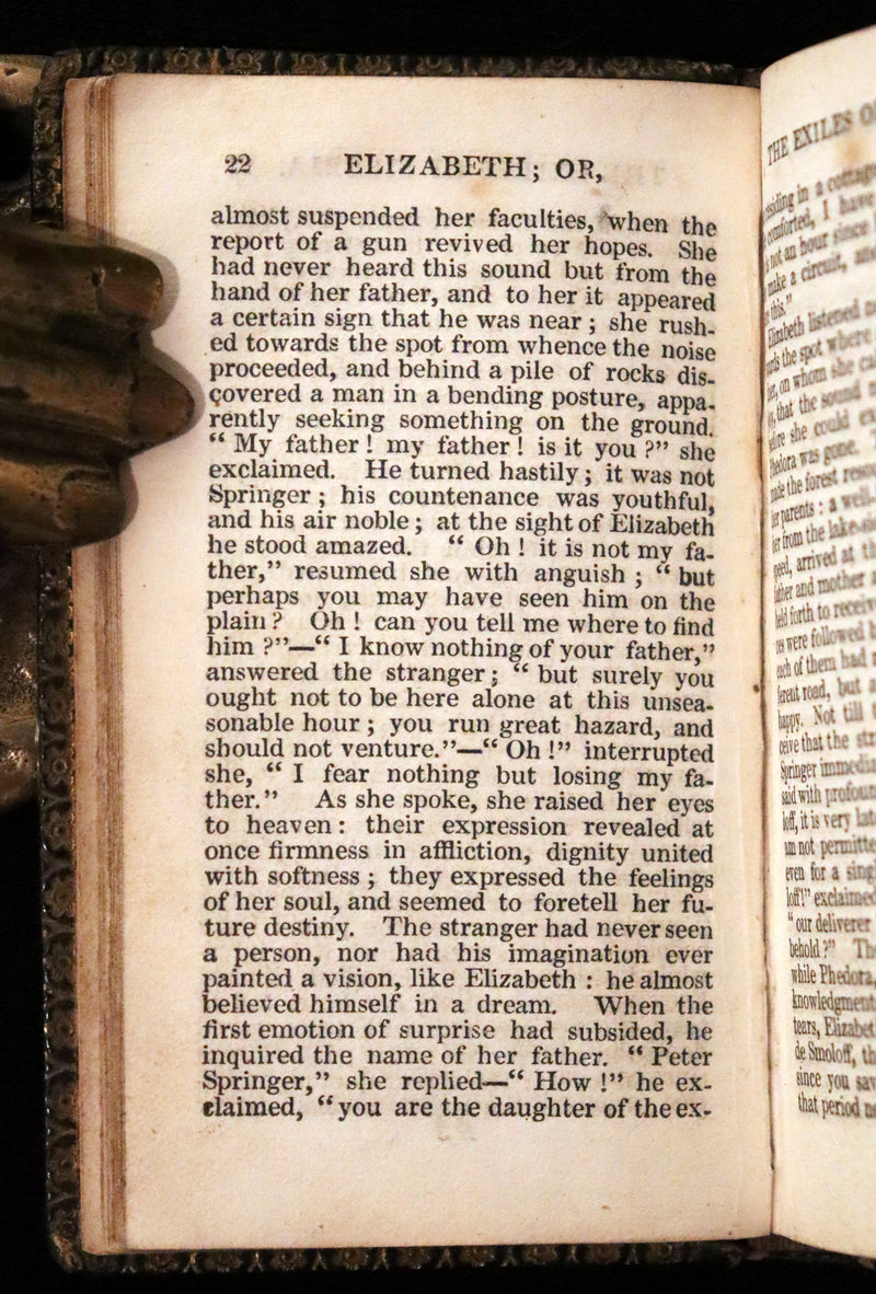 1825 Rare miniature Edition - ELIZABETH, or, The EXILES OF SIBERIA. A Tale, Founded on Facts by Madame Cottin.