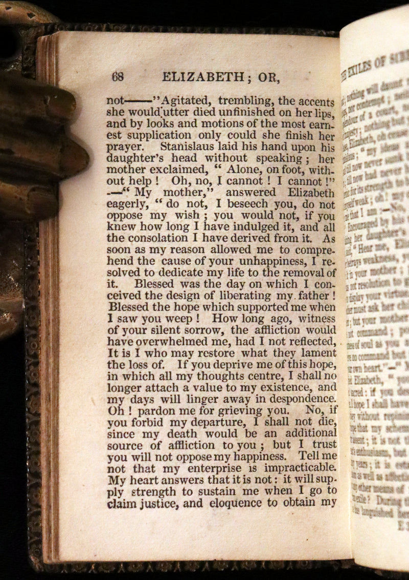 1825 Rare miniature Edition - ELIZABETH, or, The EXILES OF SIBERIA. A Tale, Founded on Facts by Madame Cottin.
