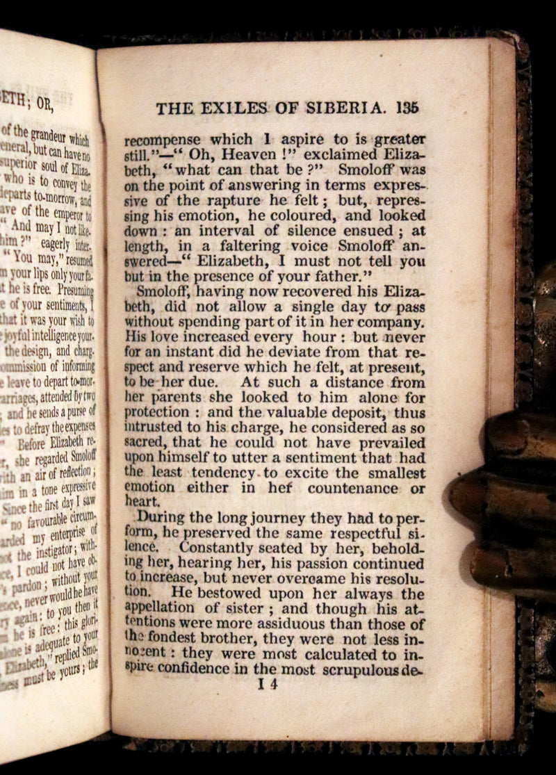 1825 Rare miniature Edition - ELIZABETH, or, The EXILES OF SIBERIA. A Tale, Founded on Facts by Madame Cottin.