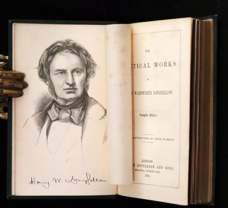 1866 Rare Book - The Poetical Works of Henry Wadsworth Longfellow. With Illustrations by John Gilbert.