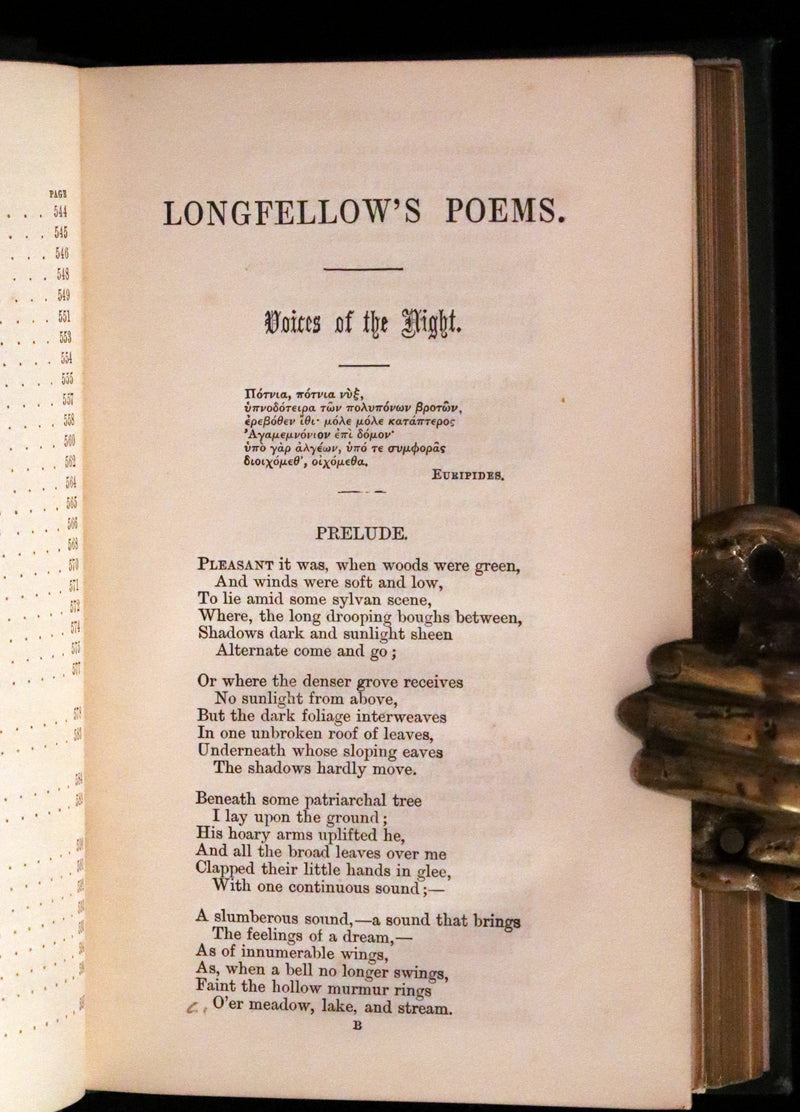 1866 Rare Book - The Poetical Works of Henry Wadsworth Longfellow. With Illustrations by John Gilbert.