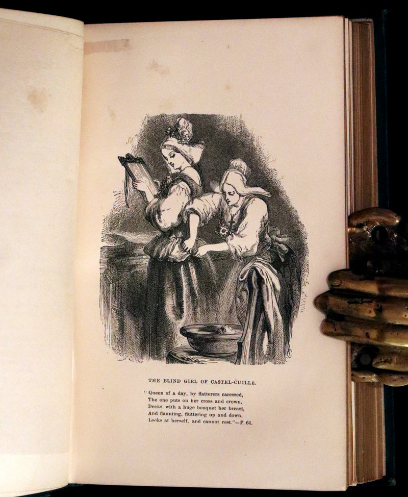 1866 Rare Book - The Poetical Works of Henry Wadsworth Longfellow. With Illustrations by John Gilbert.