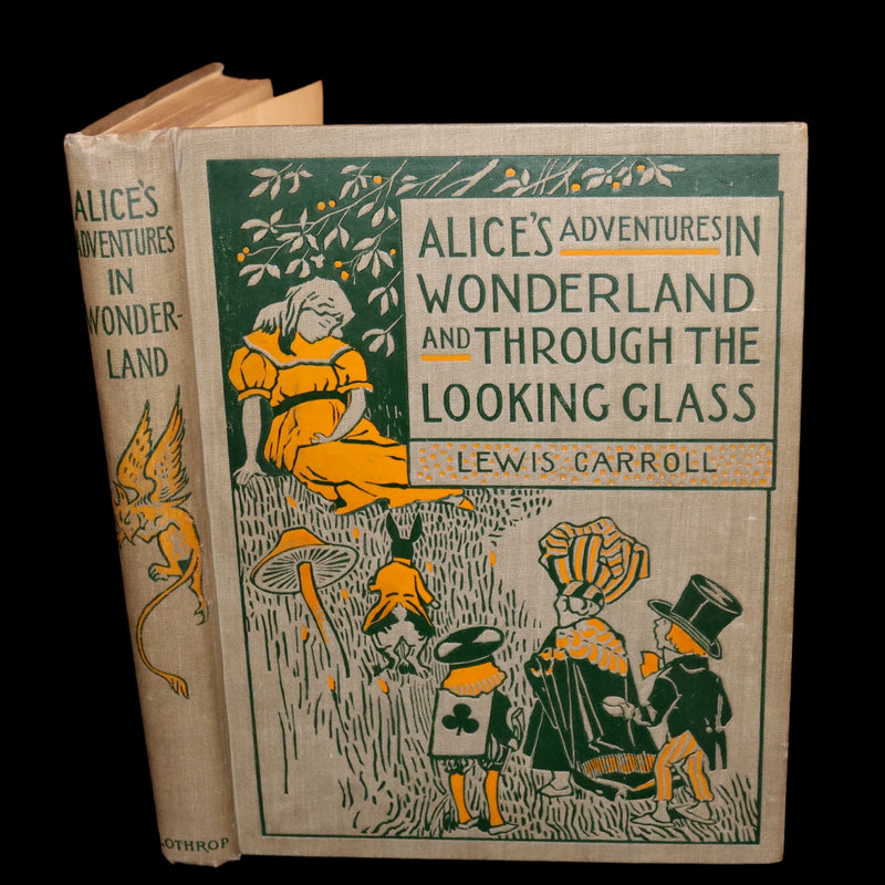 1898 Scarce Lothrop Edition - ALICE'S ADVENTURES IN WONDERLAND AND THROUGH THE LOOKING-GLASS. Illustrated in Color.