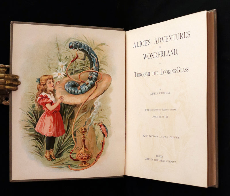 1898 Scarce Lothrop Edition - ALICE'S ADVENTURES IN WONDERLAND AND THROUGH THE LOOKING-GLASS. Illustrated in Color.