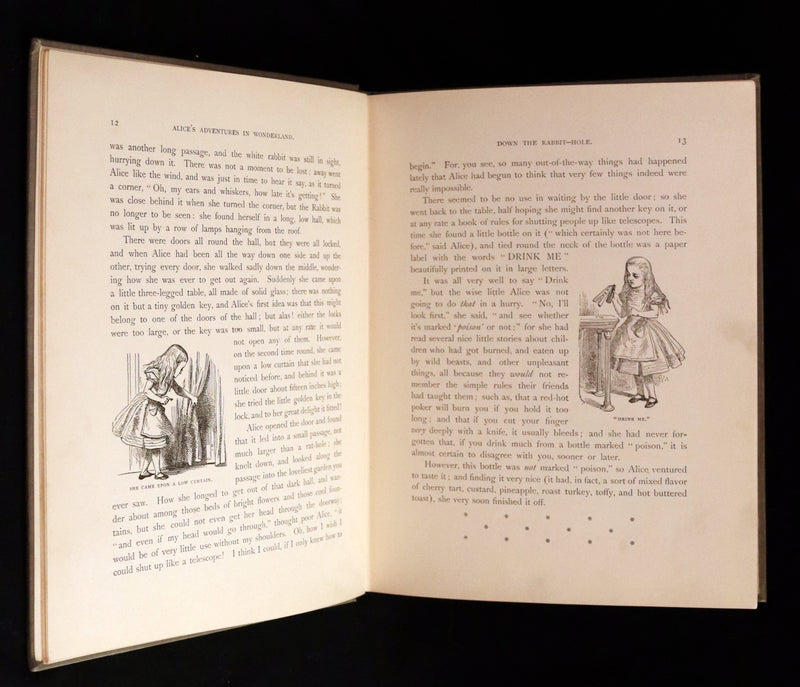 1898 Scarce Lothrop Edition - ALICE'S ADVENTURES IN WONDERLAND AND THROUGH THE LOOKING-GLASS. Illustrated in Color.