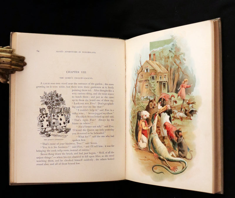 1898 Scarce Lothrop Edition - ALICE'S ADVENTURES IN WONDERLAND AND THROUGH THE LOOKING-GLASS. Illustrated in Color.