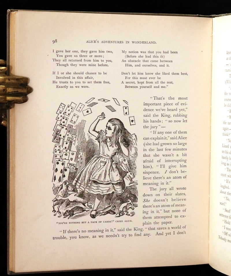 1898 Scarce Lothrop Edition - ALICE'S ADVENTURES IN WONDERLAND AND THROUGH THE LOOKING-GLASS. Illustrated in Color.
