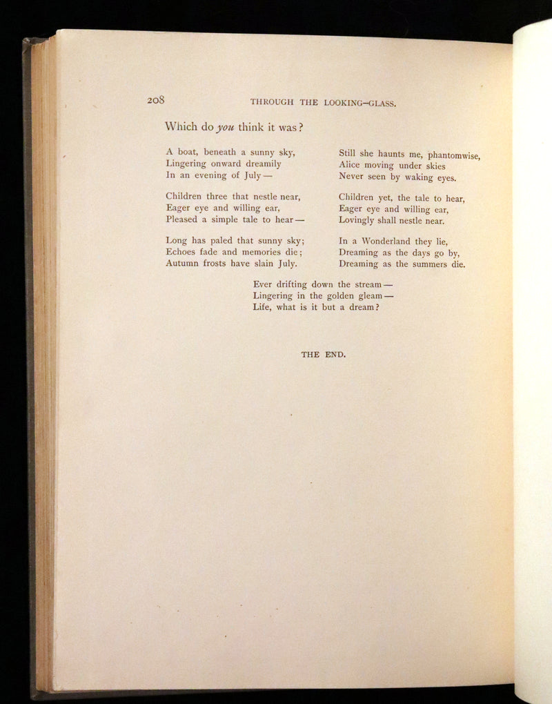 1898 Scarce Lothrop Edition - ALICE'S ADVENTURES IN WONDERLAND AND THROUGH THE LOOKING-GLASS. Illustrated in Color.