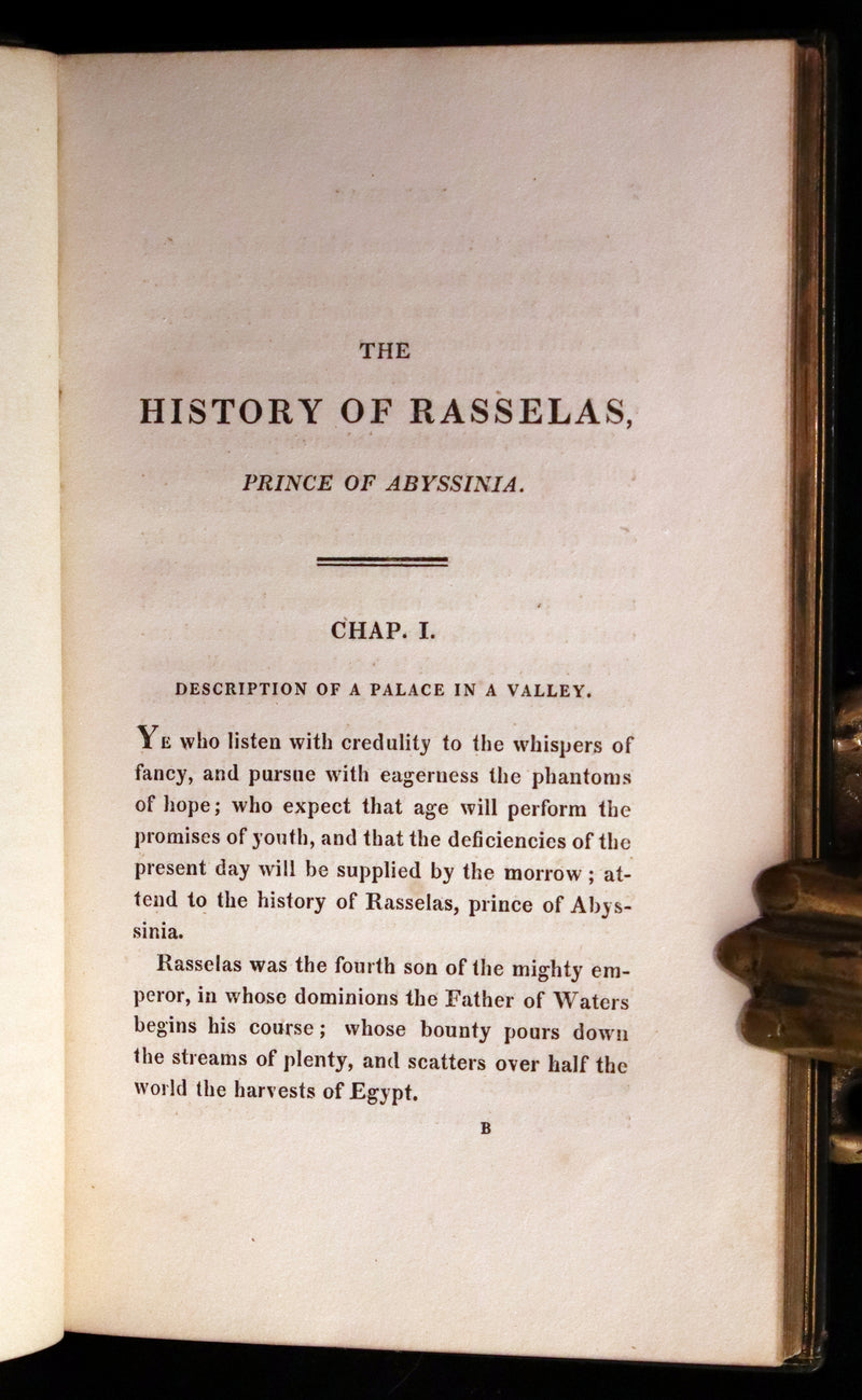 1822 Rare Book - THE HISTORY OF RASSELAS, PRINCE OF ABYSSINIA, A TALE by  Samuel Johnson. Illustrated.