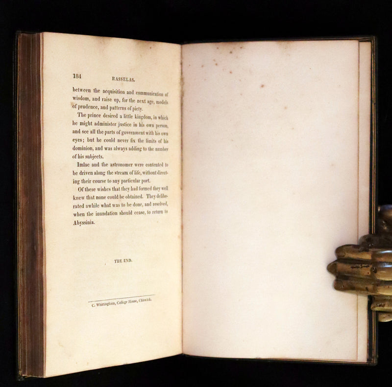 1822 Rare Book - THE HISTORY OF RASSELAS, PRINCE OF ABYSSINIA, A TALE by  Samuel Johnson. Illustrated.