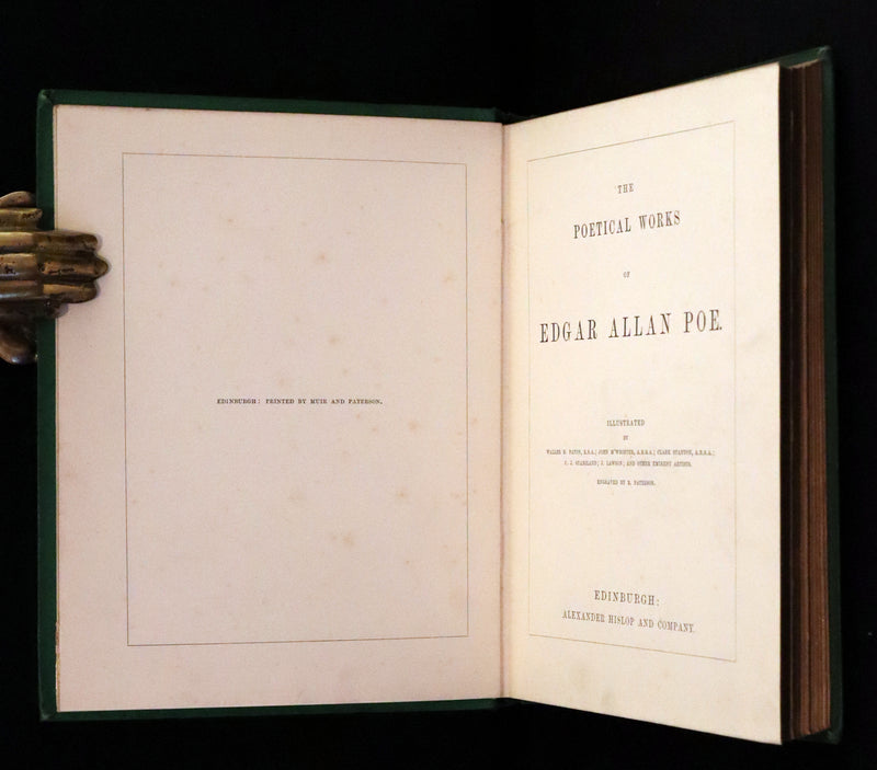 1869 Scarce Victorian Book - The Poetical Works of Edgar Allan Poe. Edinburgh Illustrated Edition.