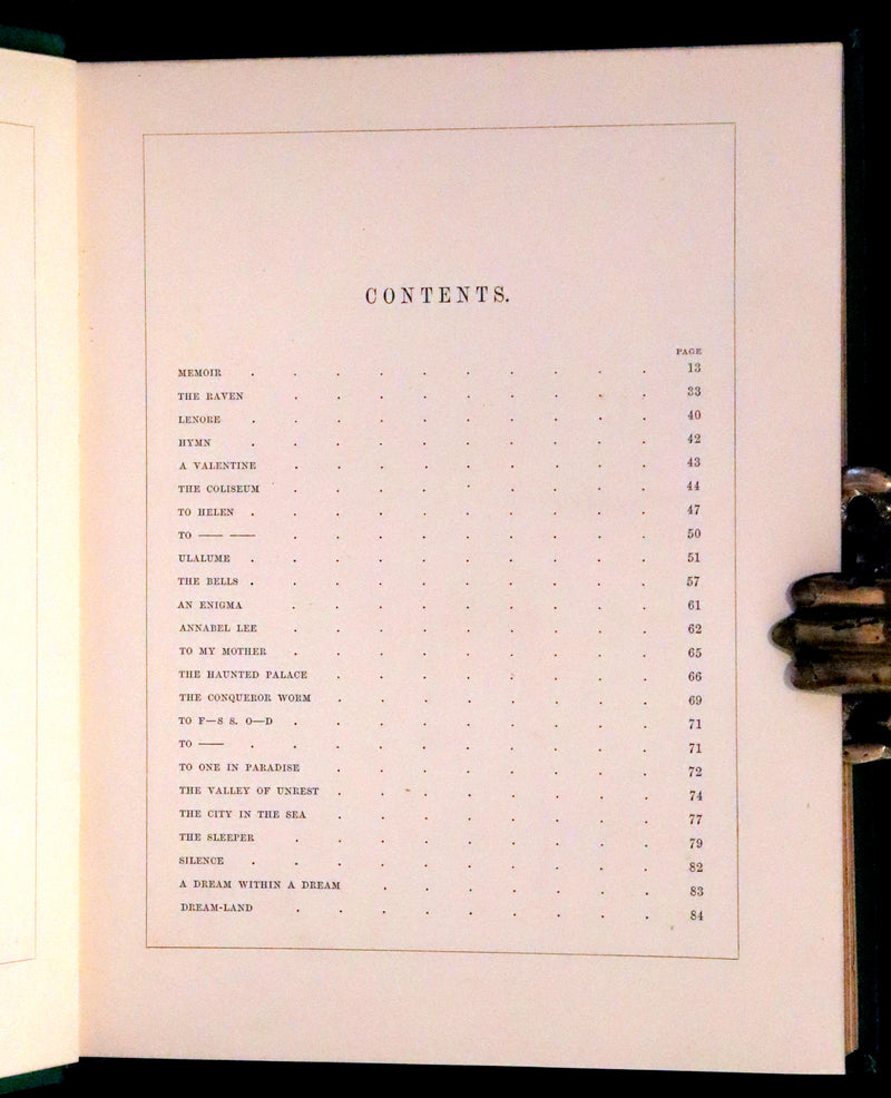 1869 Scarce Victorian Book - The Poetical Works of Edgar Allan Poe. Edinburgh Illustrated Edition.